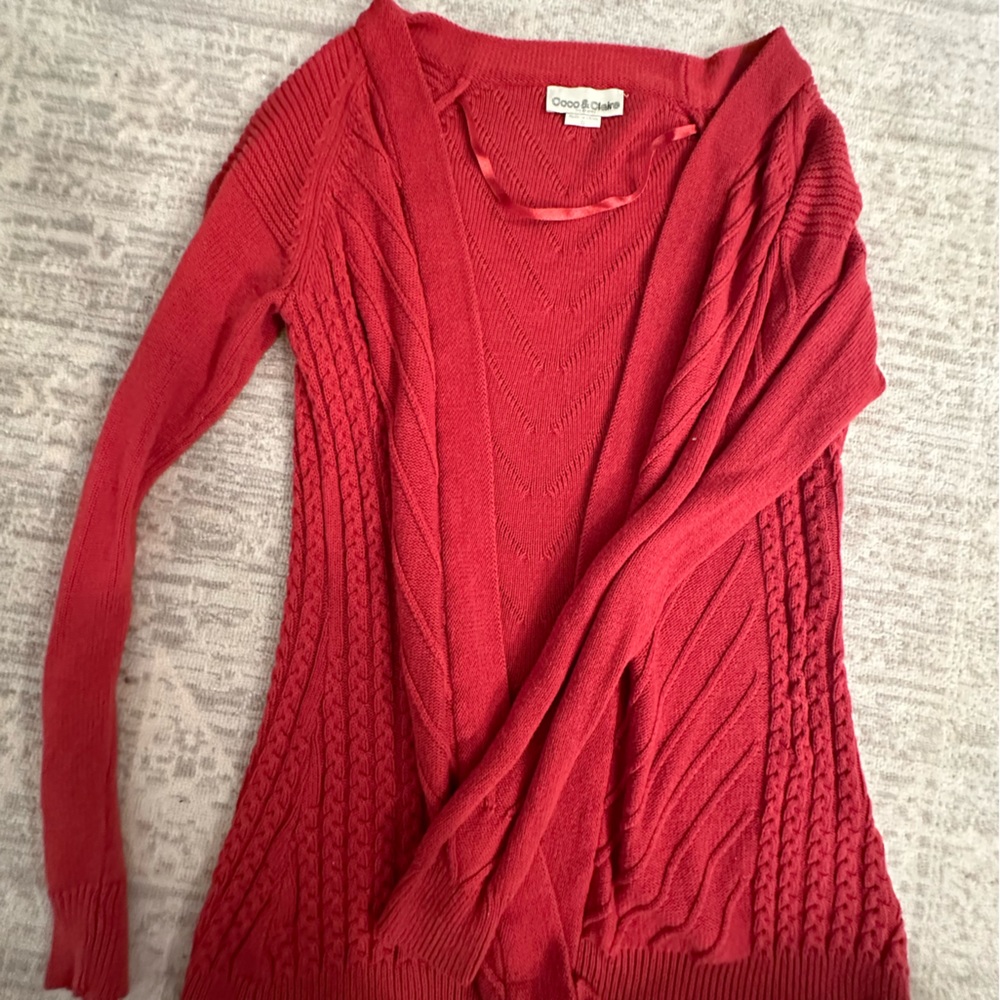 Burnt orange red vintage cardigan